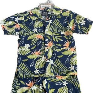 Tropical Leaf Print Kids Matching Set